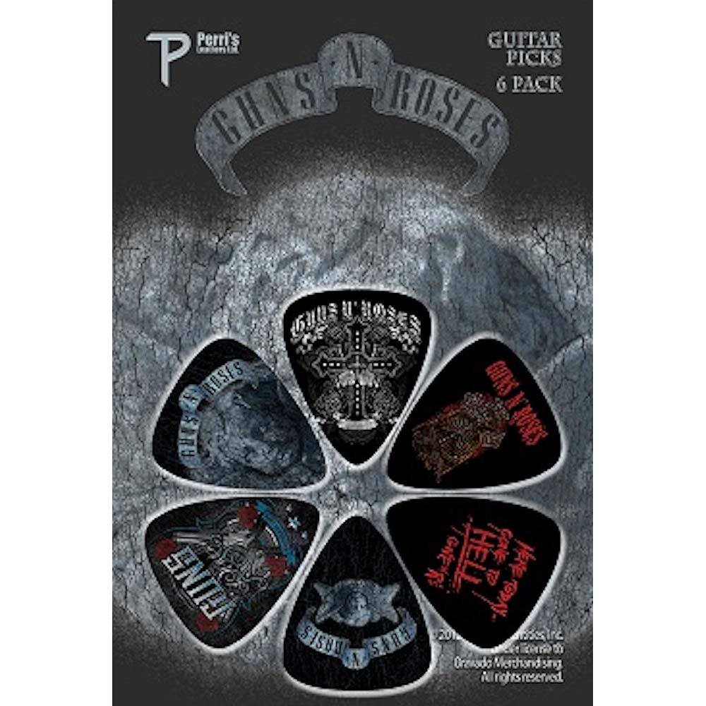 GUNS N ROSES ガンズアンドローゼズ (結成 40周年 ) - GNR 6枚セット / ギターピック - PGS